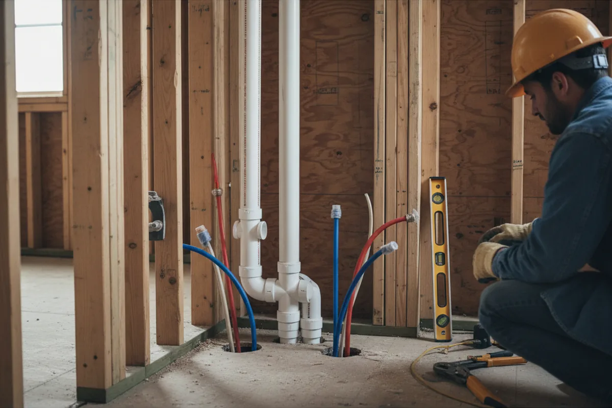 Drain and supply rough-in during Leak Detection in Ione